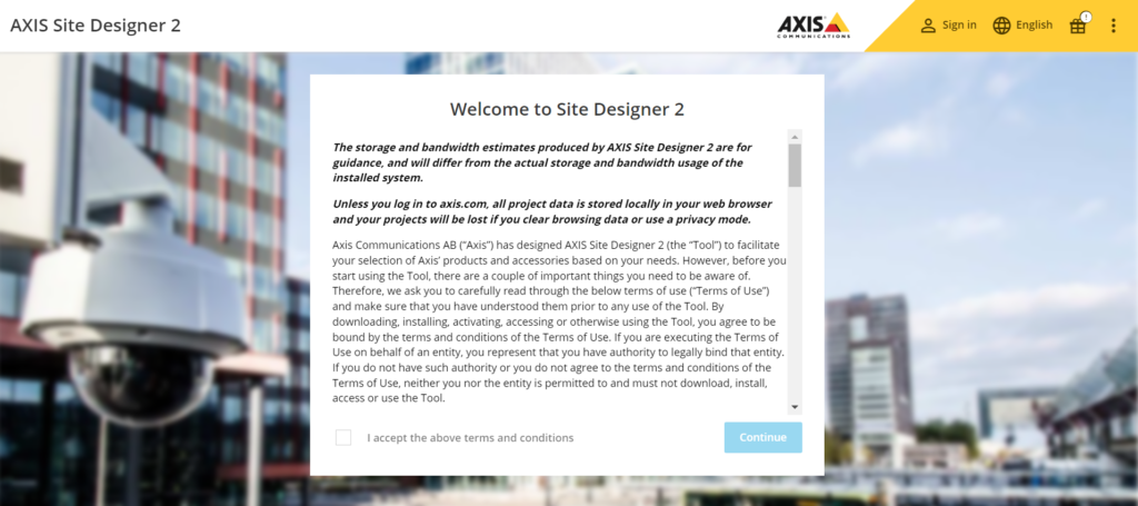 Using Axis Site Designer for Axis Cameras