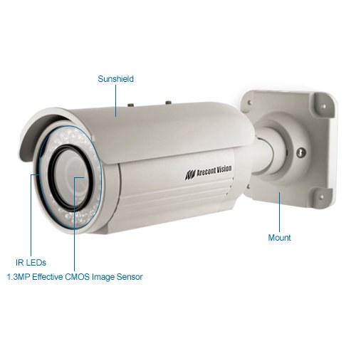 arecont vision av1125irv1x 1.3 megapixel ip security camera (heater)