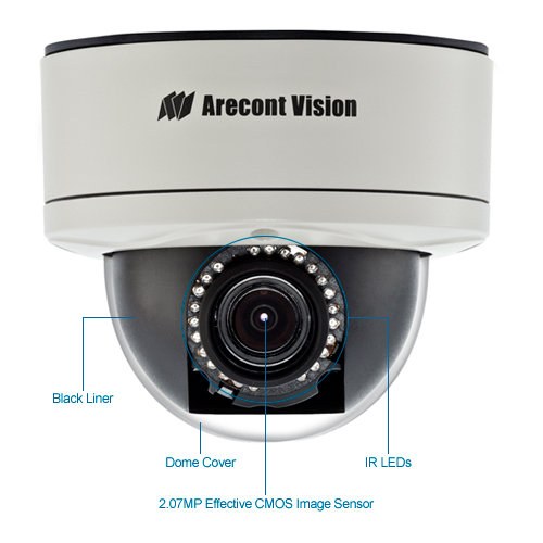 arecont vision av2255amir-ah infrared 1080p ip security camera