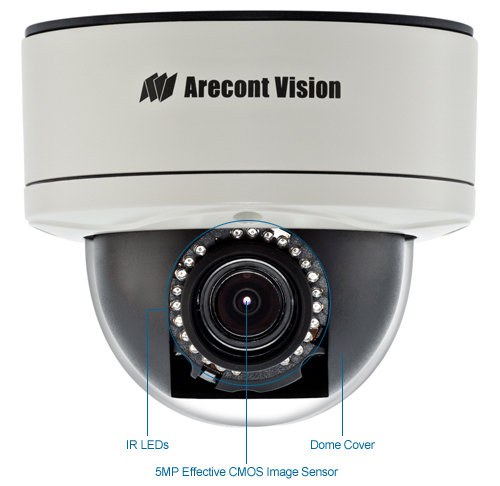 arecont vision av5255amir-h megadome security camera (heater)