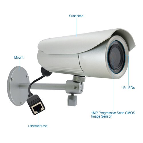 acti d41 outdoor ir day/night 720p hd ip security camera