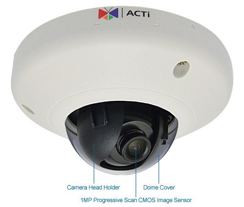 acti d91 720p hd indoor ip dome camera - vandal proof