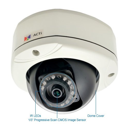 acti e75 1.3mp outdoor ir dome ip security camera