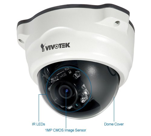 vivotek fd8134v 1 megapixel outdoor vandal proof ir security camera