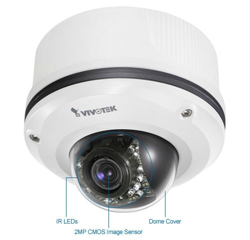 vivotek fd8361l 2 megapixel outdoor vandal proof ir security camera