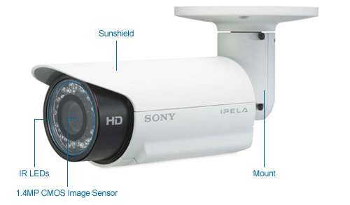 sony snc-ch180 ir bullet 720p hd security camera (view-dr technology)