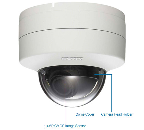 sony snc-dh120 ipela minidome 720p hd ip security camera