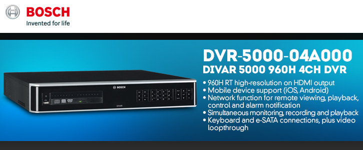 bosch dvr-5000-04a000 divar 5000 960h 4ch dvr -no hdd