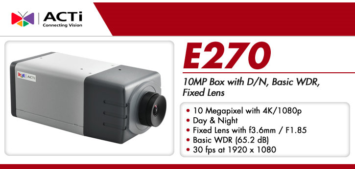 acti e270 10mp wdr day/night ip security camera