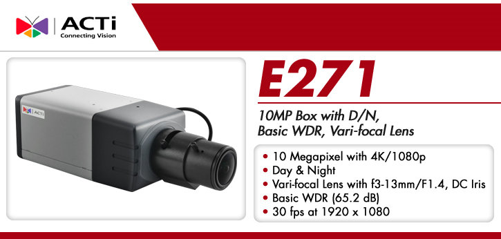 acti e271 10mp wdr day/night ip security camera