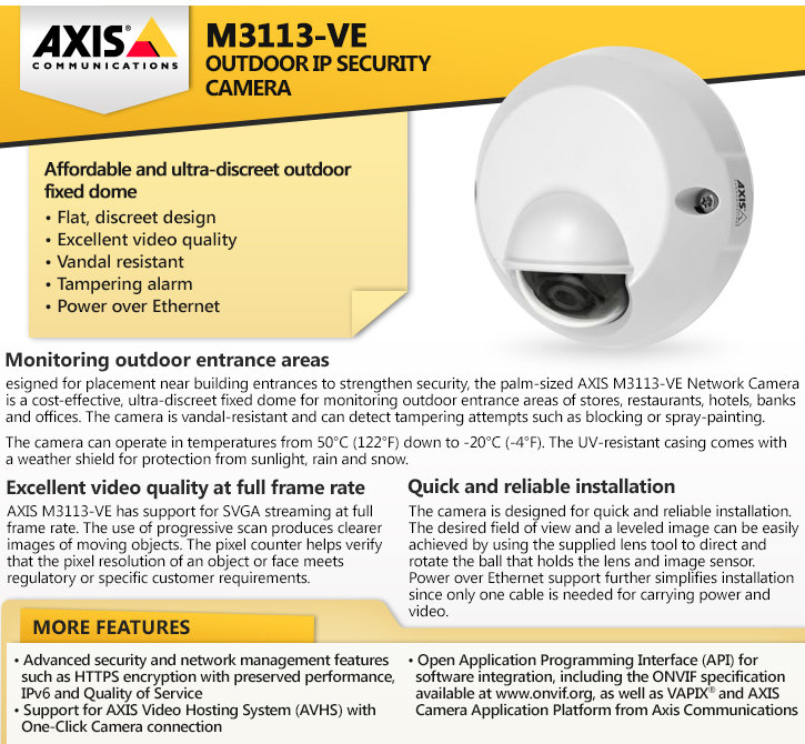 axis m3113-ve outdoor ip security camera
