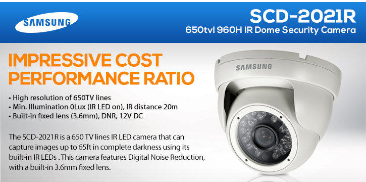 samsung scd-2021r 650tvl 960h ir dome security camera