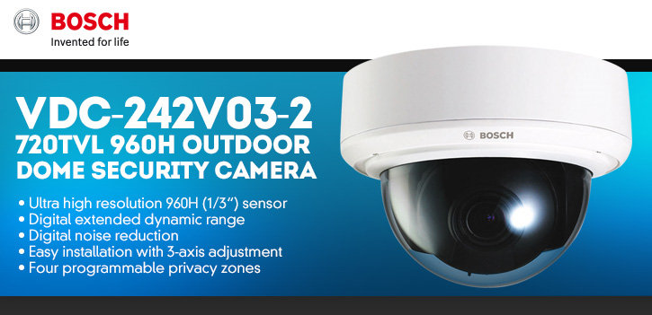 bosch vdc-242v03-2 720tvl 960h outdoor dome security camera