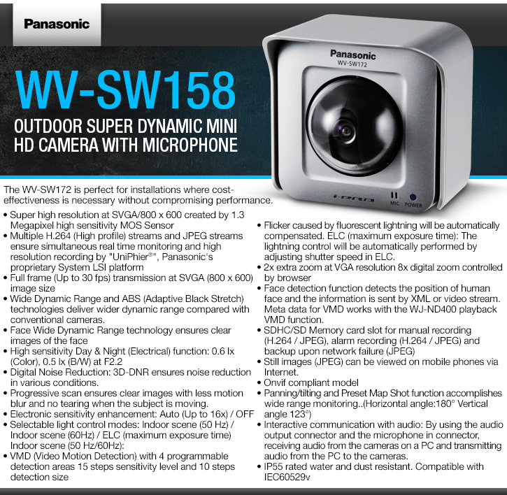 panasonic wv-sw172 i-pro smarthd security camera